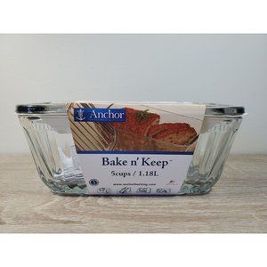 Anchor Hocking Bake N Keep 5 cups 1.18L Loaf Dish New